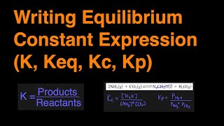 How to Write Equilibrium Constant Expression (K, Keq, Kc, Kp)  Practice Problems, Examples, Summary