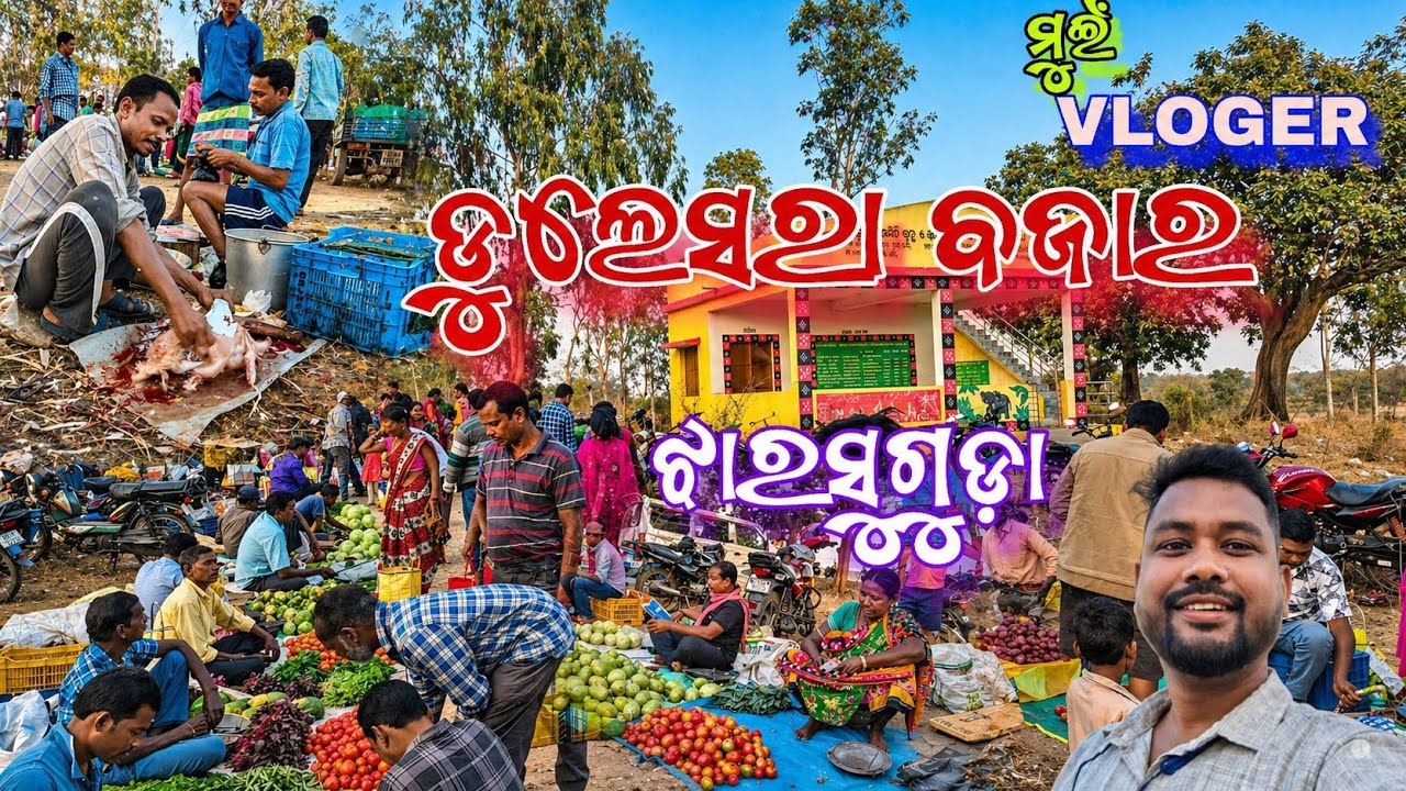 ଡୁଲେସରା ବଜାର ଝାରସୁଗୁଡ଼ା 🛒😄// Dulesara Bazra Jharsuguda //ମୁଇଁ VLOGER//@muivloger 