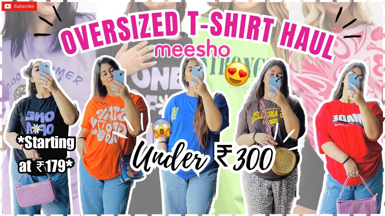 Meesho Oversized TShirt Haul Meesho Trendy Tops Under ₹300😱Starting ₹179😍 meesho meeshohaul