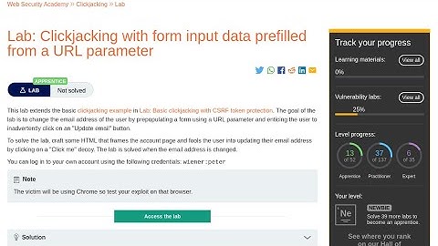 Web Security Academy | Clickjacking | 2 - Clickjacking with Form Input Data Prefilled