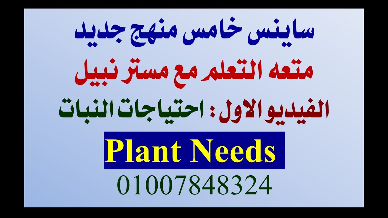 1. plant needs YouTube