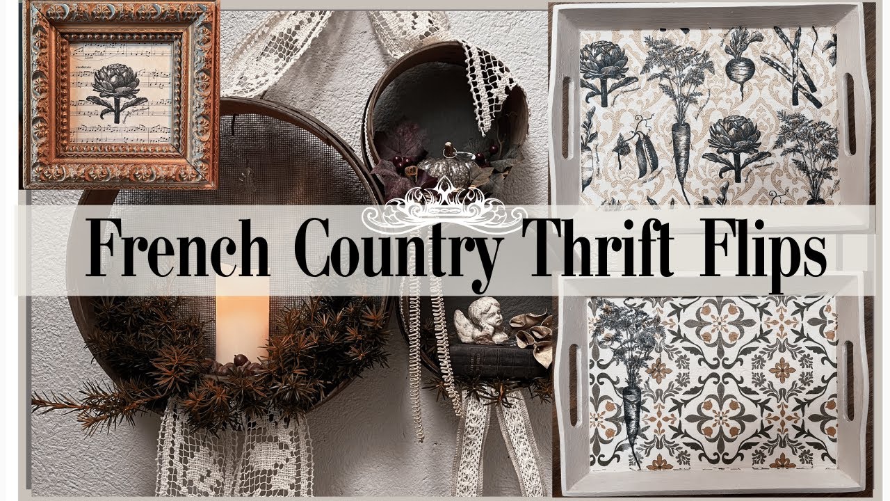 Французские кантри-костюмы в стиле секонд-хенд 🌿 | Винтажный декор стен, подносы и рамы в стиле ш...