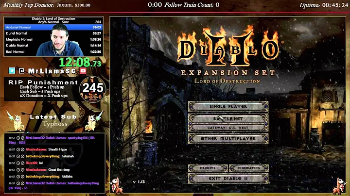Diablo 2 - Sorceress Any% WR Attempt - SO CLOSE