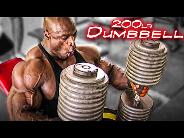 RONNIE COLEMAN 200lb Dumbbell Press | CHEST DAY class=