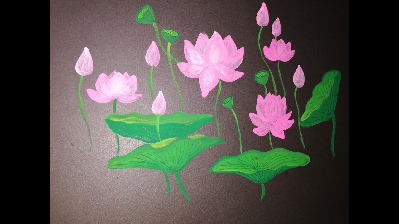 Vẽ Hoa Sen Bằng Màu Nước - Draw The Lotus - 用水彩画莲花 - Hướng Dẫn Vẽ Đơn Giản  Và Đẹp Nhất - 1.Covadoc.Vn