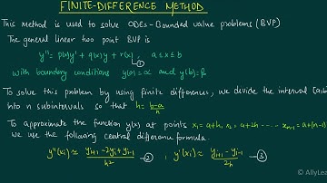 25. Finite Difference Method for Linear ODE - Explanation with example