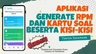 🚀 Gendhis – Aplikasi GRATIS untuk Guru | Generate RPM & Kartu Soal   Kisi-Kisi dalam hitungan Detik!