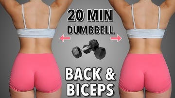 20 MIN BACK & BICEPS WORKOUT WITH DUMBBELLS | Upper Body Workout At Home | Build muscle Burn Fat