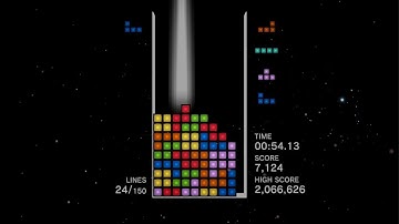 (FLASHING LIGHTS WARNING) A 150 Line Tetris run but the gravity never speeds up