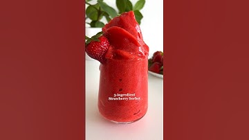 3-ingredient Strawberry Sorbet😍 #healthydessert #easyrecipes #healthyrecipes