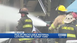 WATCH | ‘Big pile’ of recyclable material catches fire at Ky. scrap yard