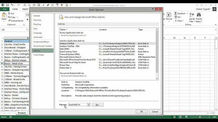 How to Enable the PowerPivot Add-in in Excel 2013