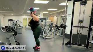 Cable Machine Reverse Lunge with Overhead Press | Exercise Demo | Coaching Software | QuickCoach