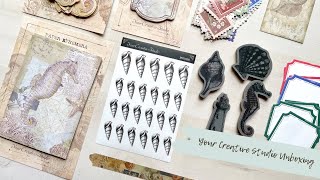 Vintage Style Stationery | Your Creative Studio Unboxing - Shell/Sealife Theme