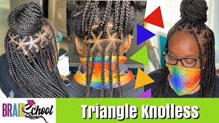 Triangle Knotless Braids from Start to Finish Braid School Ep 53