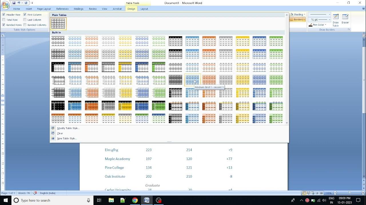 CCA Unit 2 Creating and Editing Tables in MS Word 2007 YouTube