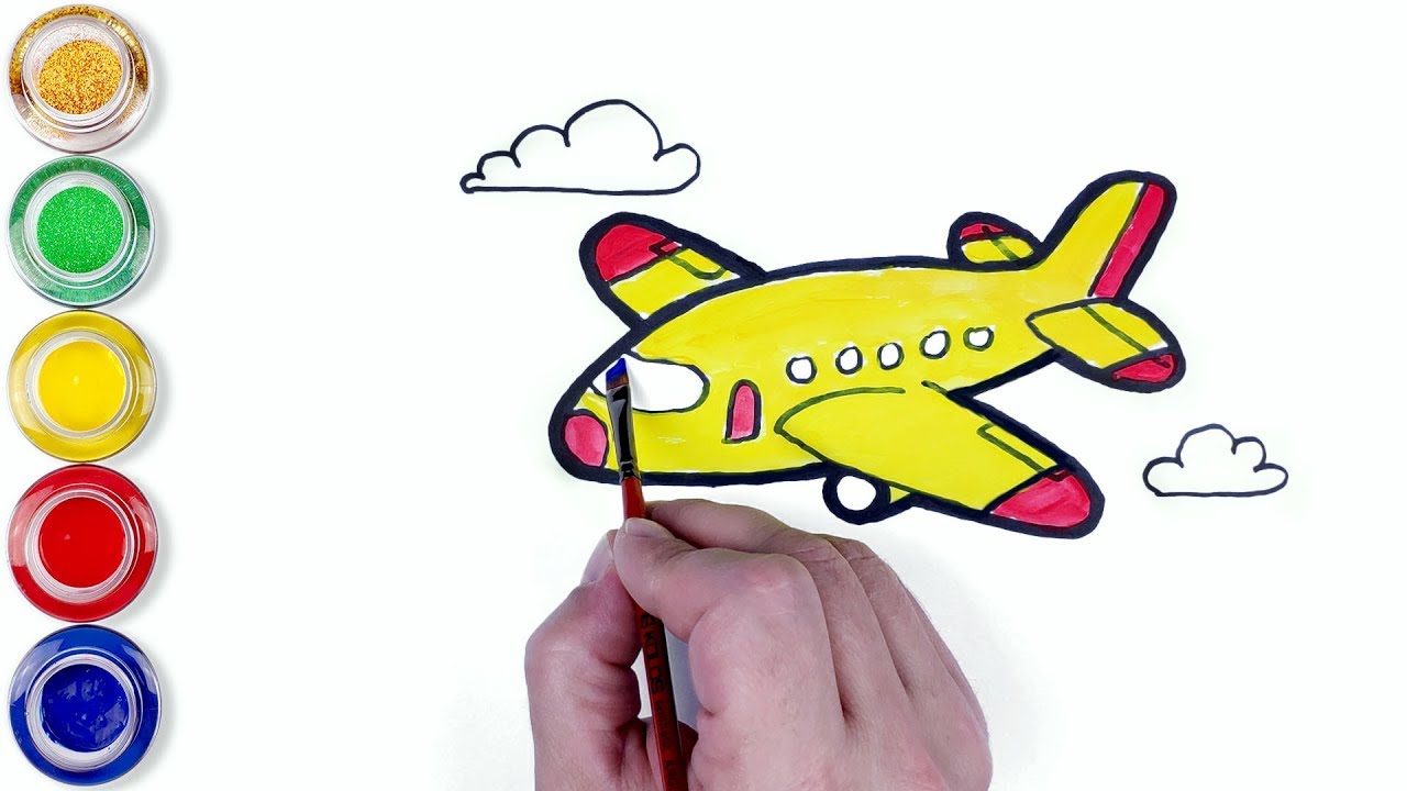 ️Toy Airplane coloring and drawing🖌️ | How To Draw, Paint & Color for ...