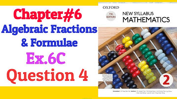 Chapter 6 | Exercise 6C | Question 4 | New Syllabus Mathematics book 2 (NSM book 2) | D2