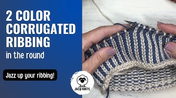 How to knit the two color corrugated ribbing in the round.