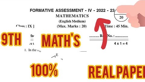 Ap 9th Class Fa-4 💯 Real MATH