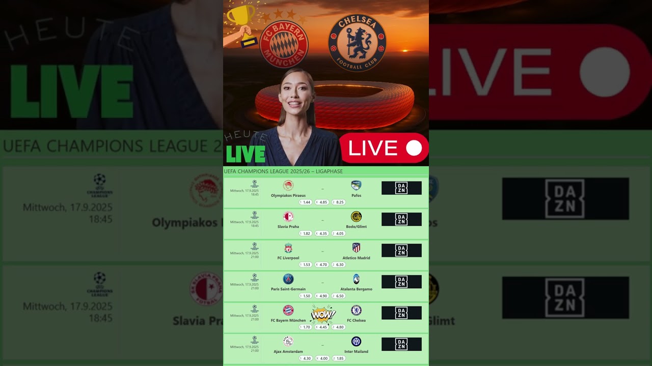 Fußball. Heute. Live. 17.09.2025