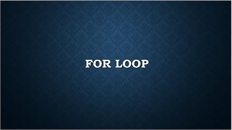 Loops or Iterative statements (for loop)