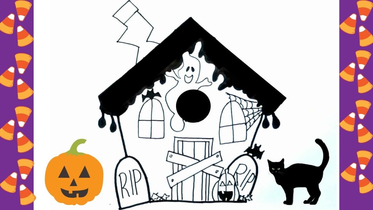 COMO DIBUJAR UNA CASA EMBRUJADA PARA HALLOWEEN - YouTube