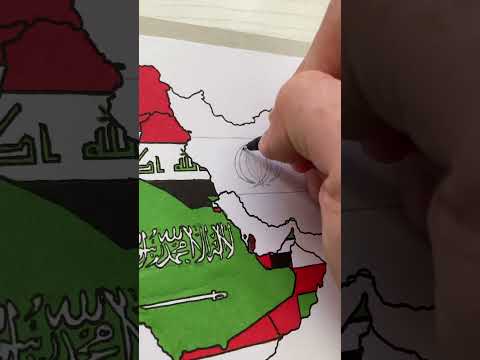 IRAN | Drawing Iran in my Middle East Map #flag #map #iran #shorts