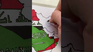 IRAN | Drawing Iran in my Middle East Map #flag #map #iran #shorts