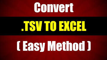How to Convert - TSV to Excel