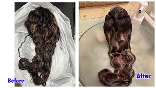 Lighten a wig using developer only ( NO BLEACH NEEDED)
