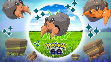 dwebble spotlight hour in Pokemon go / shiny dwebble / hardly any difference but clear in Evolution🤯