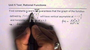 Determine Coefficients of Rational Function Given Vertical and Horizontal Asymptotes