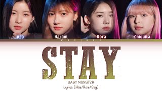 BABYMONSTER Stay (BLACKPINK) Lyrics (Han/Rom/Eng/가사) Color Coded Lyrics (Cover)