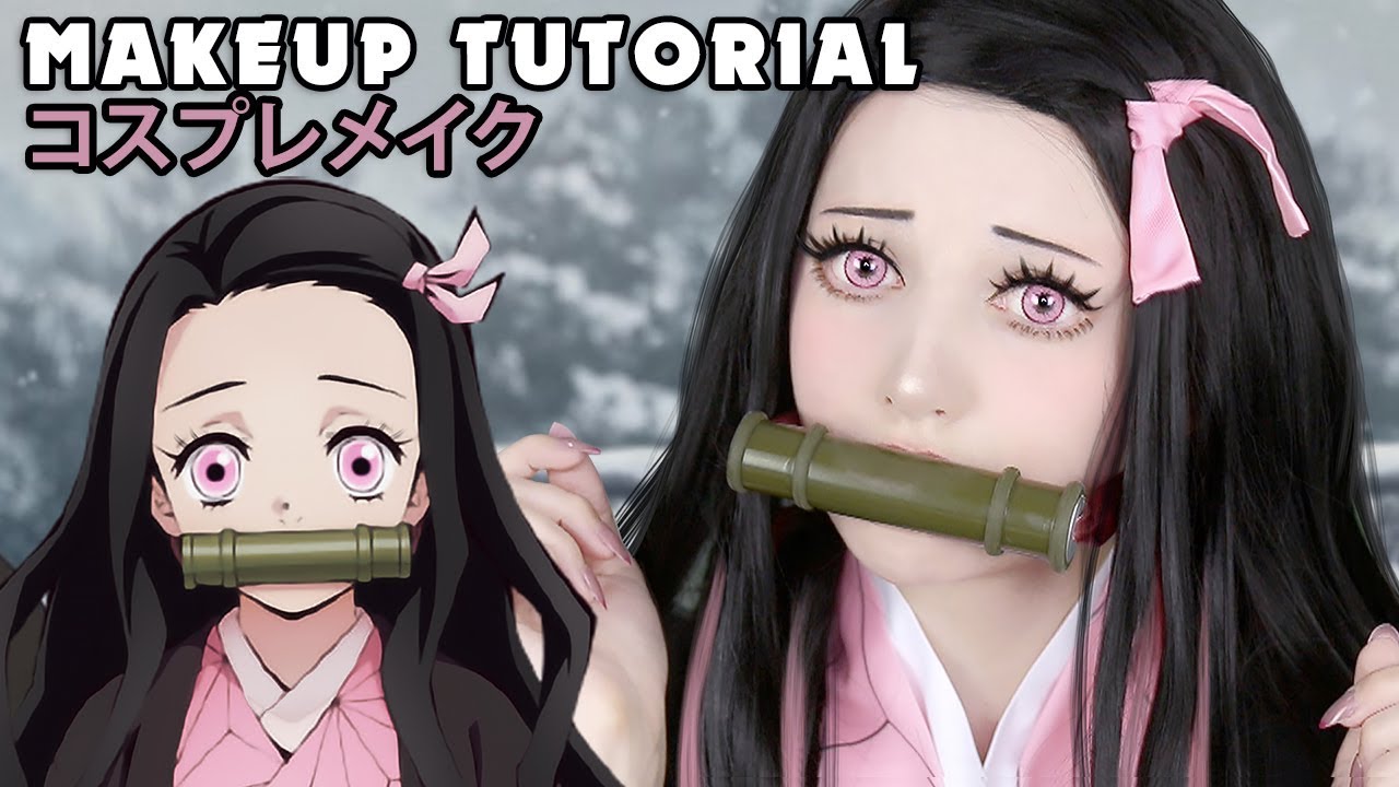 ☆ Nezuko Cosplay Makeup Tutorial Demon Slayer 鬼滅の刃   コスプレメイク ☆