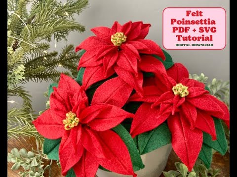 How to Make Pink Felt Poinsettia Plants - Lia Griffith