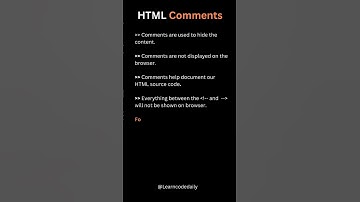 What Are HTML Comments ? || #html  #tutorial #shorts #video #viralvideo