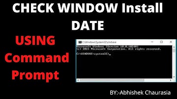 Check Window Installation Date  by using CMD || 2021