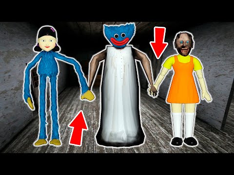 Granny vs Squid Game vs Huggy Wuggy - funny horror animation (30 minutes with Granny)