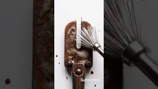 Rust removal on metal object #metal #art #rust #cleaning