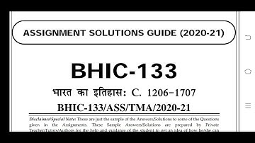 BHIC 133 Ignou Solved Assignment 2020-21