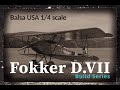 Balsa USA 1/4 Scale Fokker D VII - Build Series -  Episode 4 - Replacing the Cockpit Cover