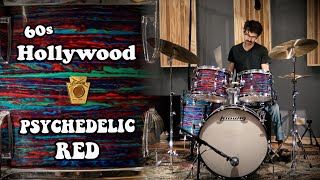 60s Ludwig Psychedelic Red ハードウエア付き