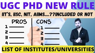 UGC Big UPDATE 2024 II Which Institutions come under this RULE? NET scores for PhD admissions