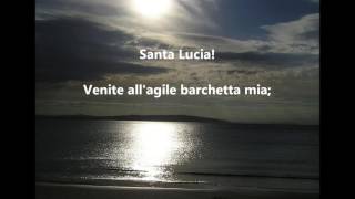 Video thumbnail of "SANTA LUCIA ST. LUCY Saint Lucia Day words lyrics text Italian Swedish sing along song italienska"