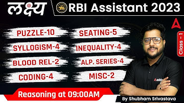 RBI Assistant 2023 | Puzzle, Seating Arrangement, Direction | Reasoning by Shubham Srivastava