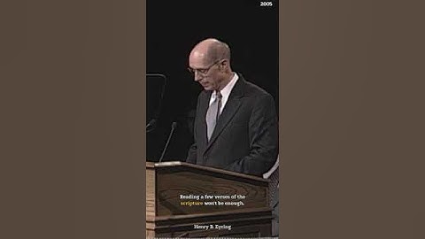 Henry B. Eyring Reveals Why 