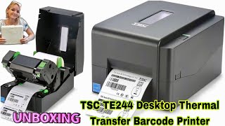Unboxing TSC TE244 Desktop Thermal Transfer Barcode Printer with USBDPI Bar Code Label Printer