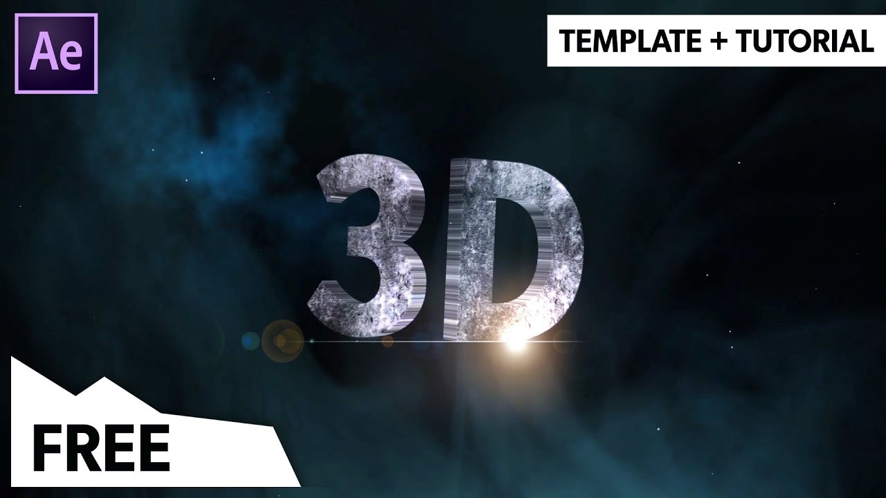 Free Epic 3d Text Reveal Animation After Effects Template No Plugins Template Tutorial Youtube
