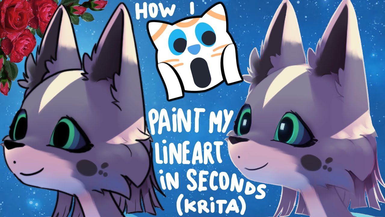 Coloring lineart to make it disappear (krita) - YouTube